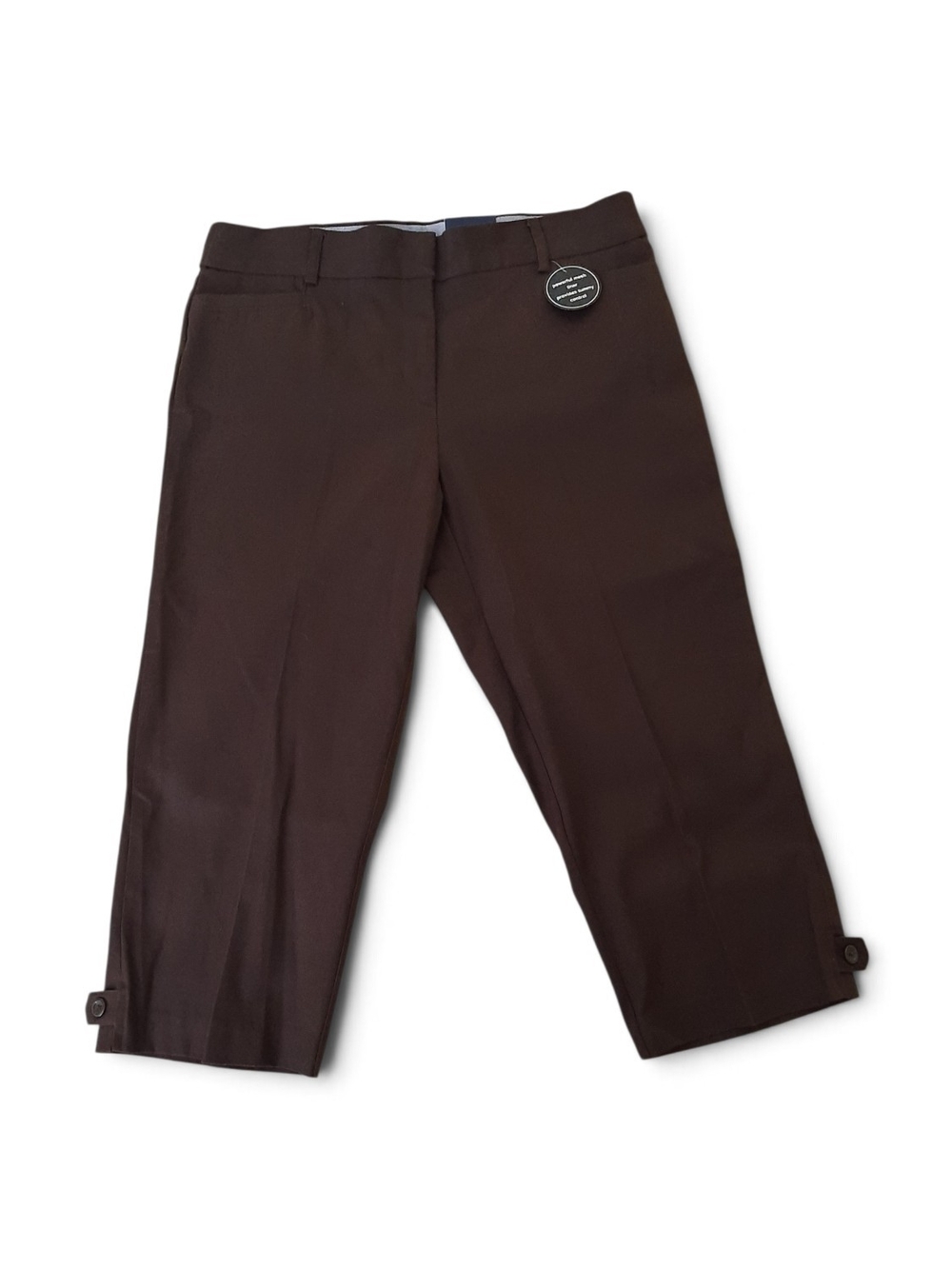 Westport Brown Women's Cropped Pants with Tummy Slimming Waistband Size 12
